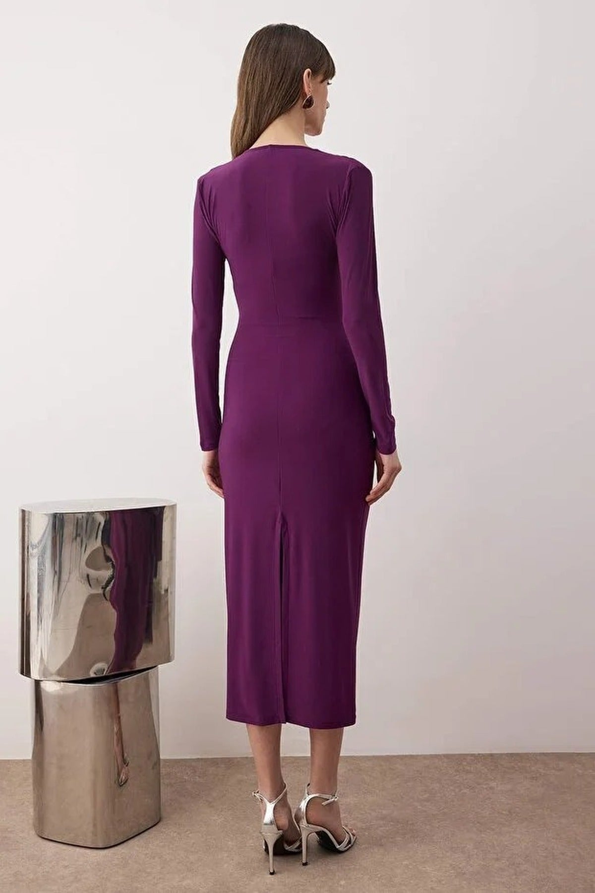 Elegant V-Neck Knit Dress