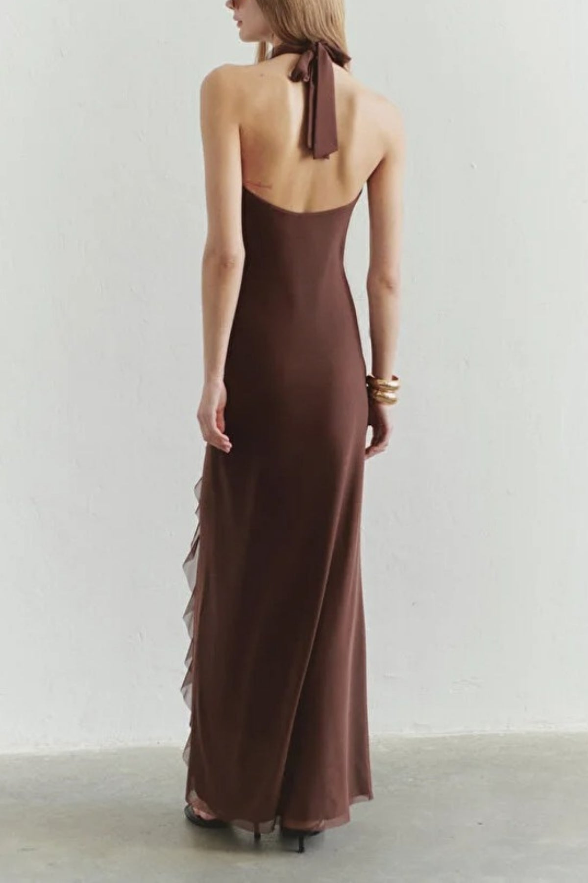 Tulle Evening Dress with Ruffled and Lined