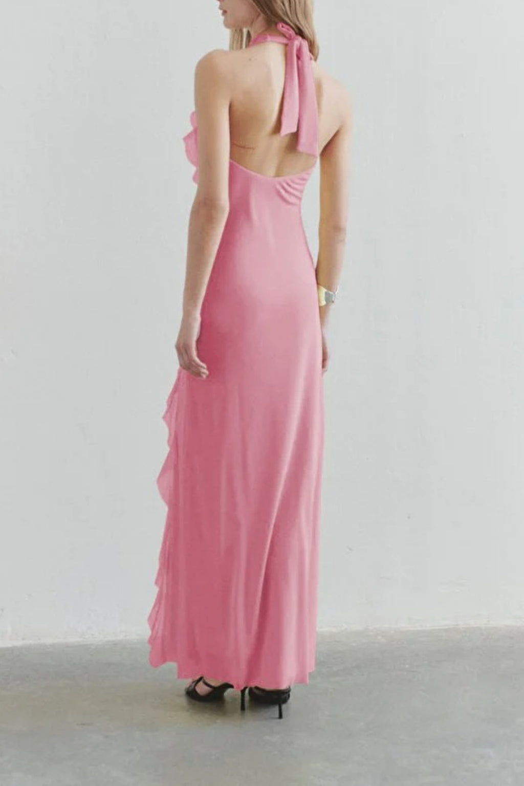 Tulle Evening Dress with Ruffled and Lined