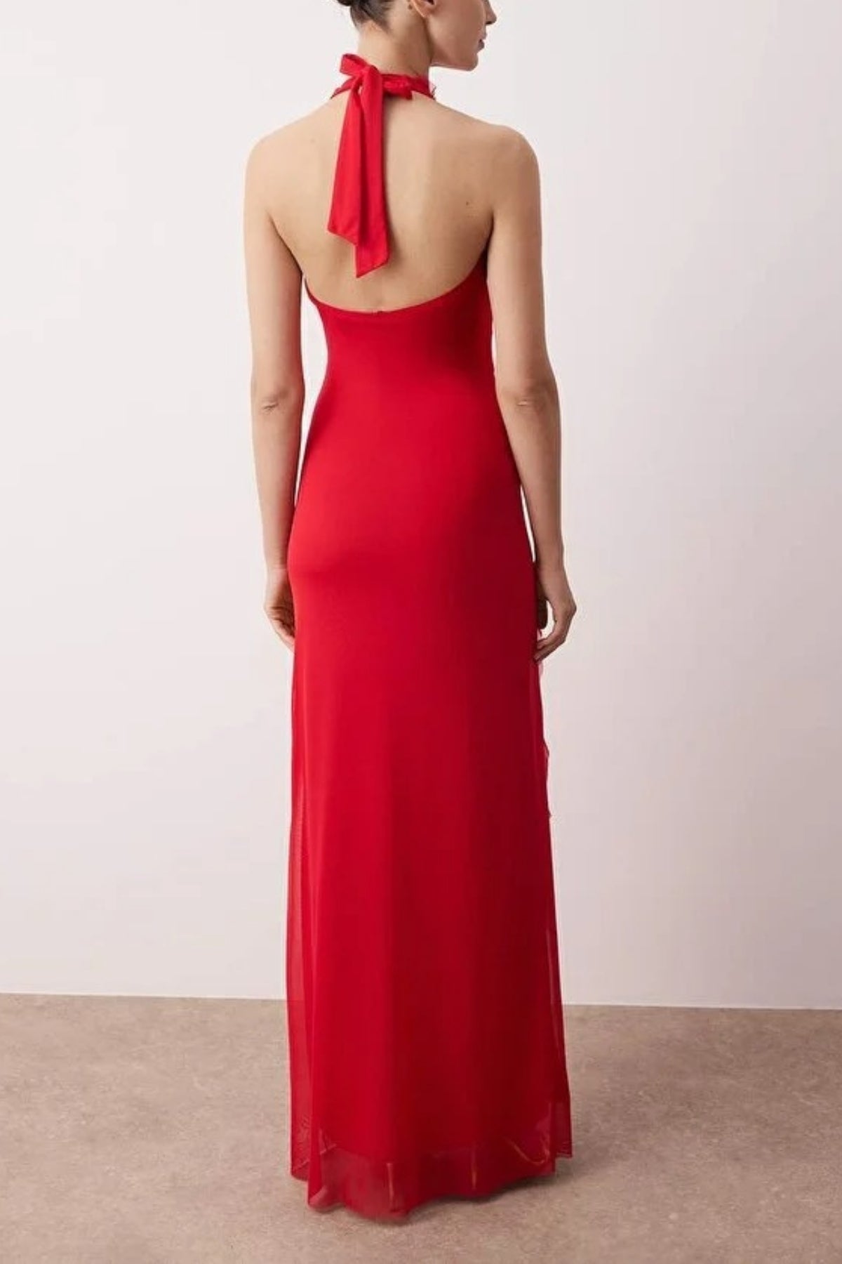 Tulle Evening Dress with Ruffled and Lined