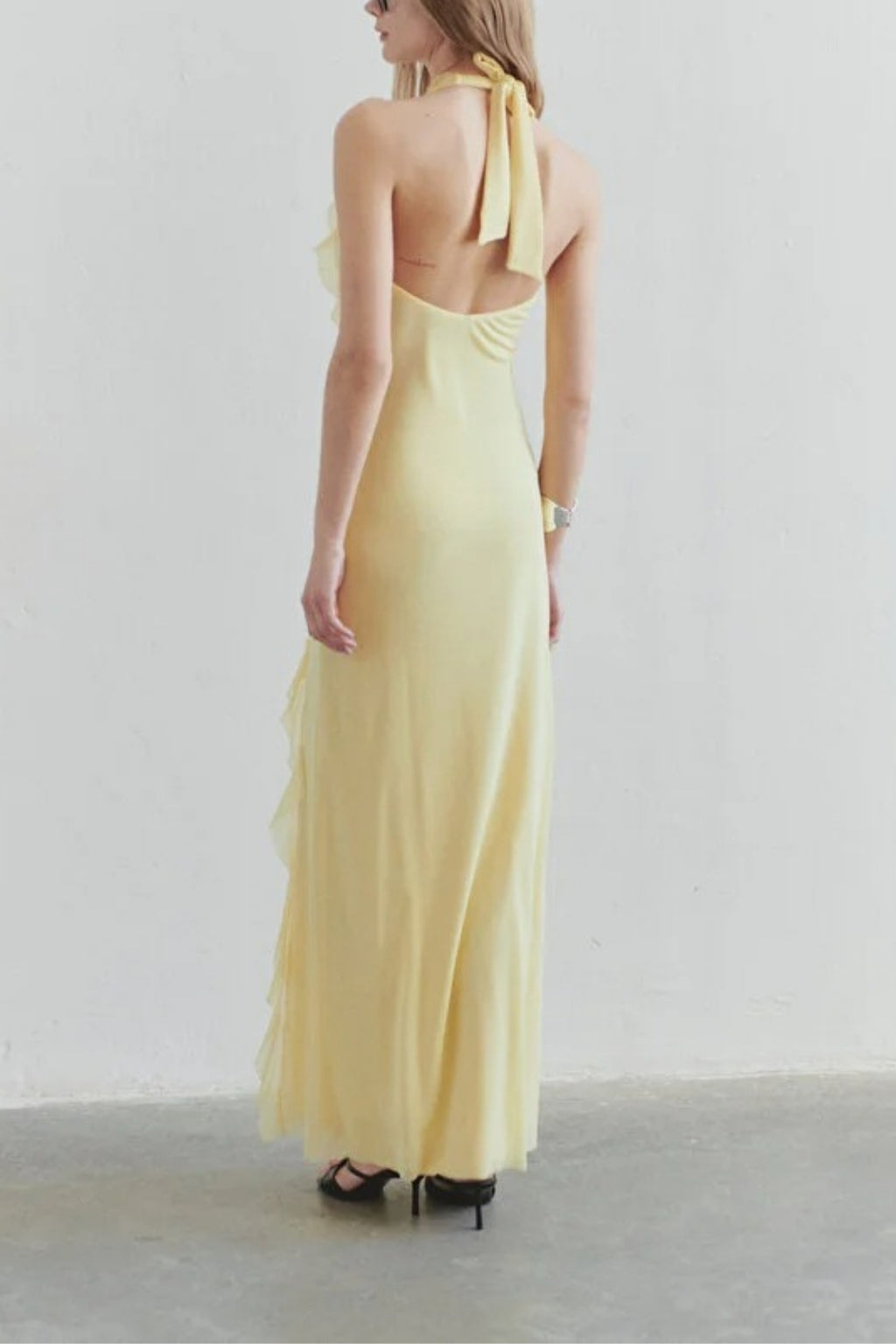 Tulle Evening Dress with Ruffled and Lined