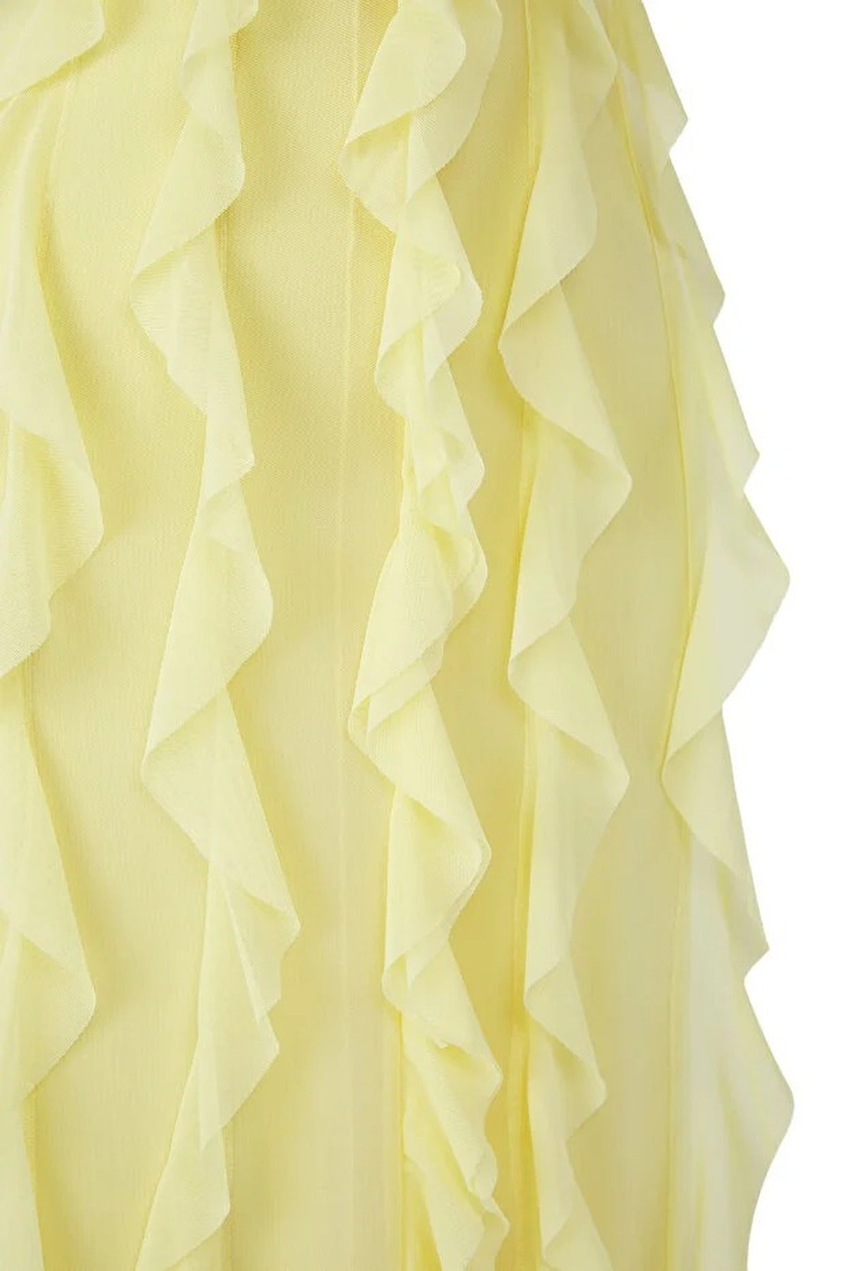 Tulle Evening Dress with Ruffled and Lined