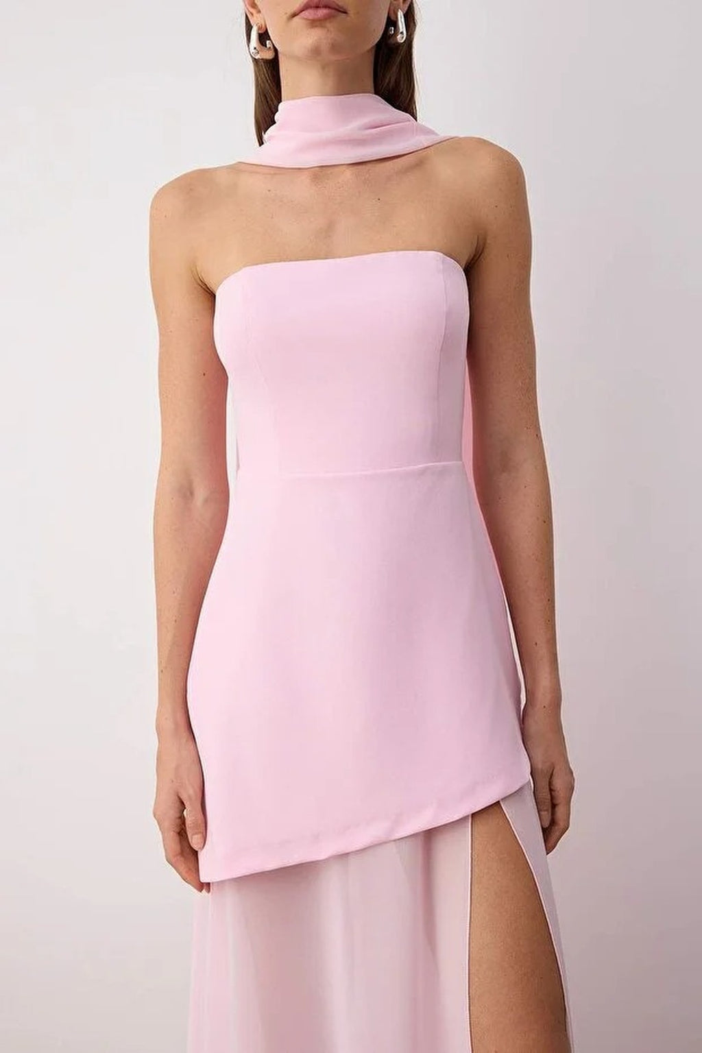 Woven Maxi Evening Dress with Shawl Detail