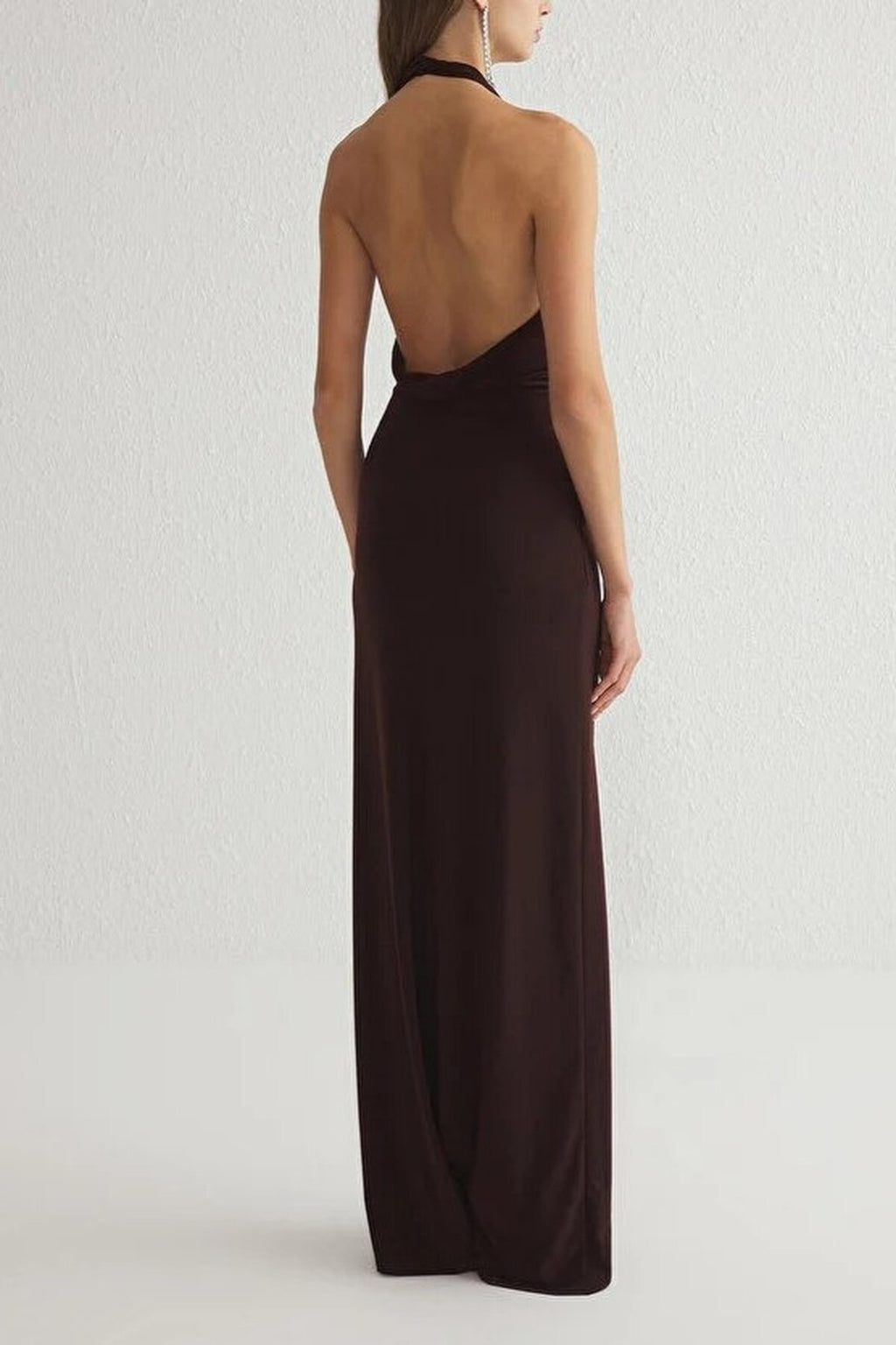 Maxi Elegant Evening Dress with Accessory Detail