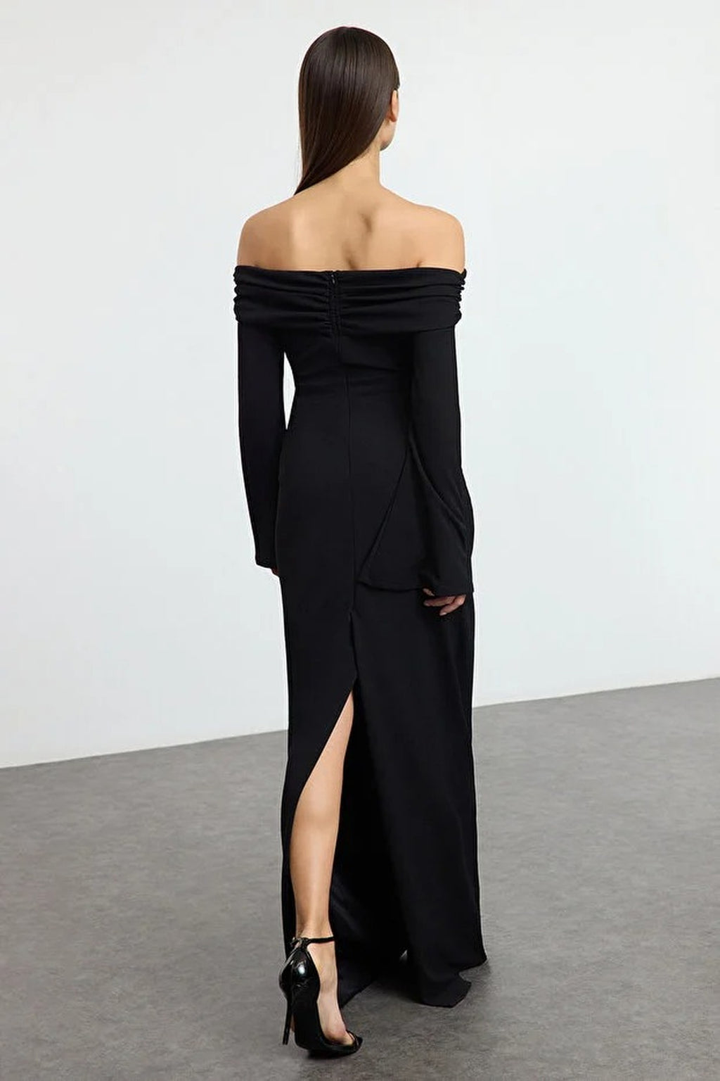 Carmen Collar Maxi Elegant Evening Dress