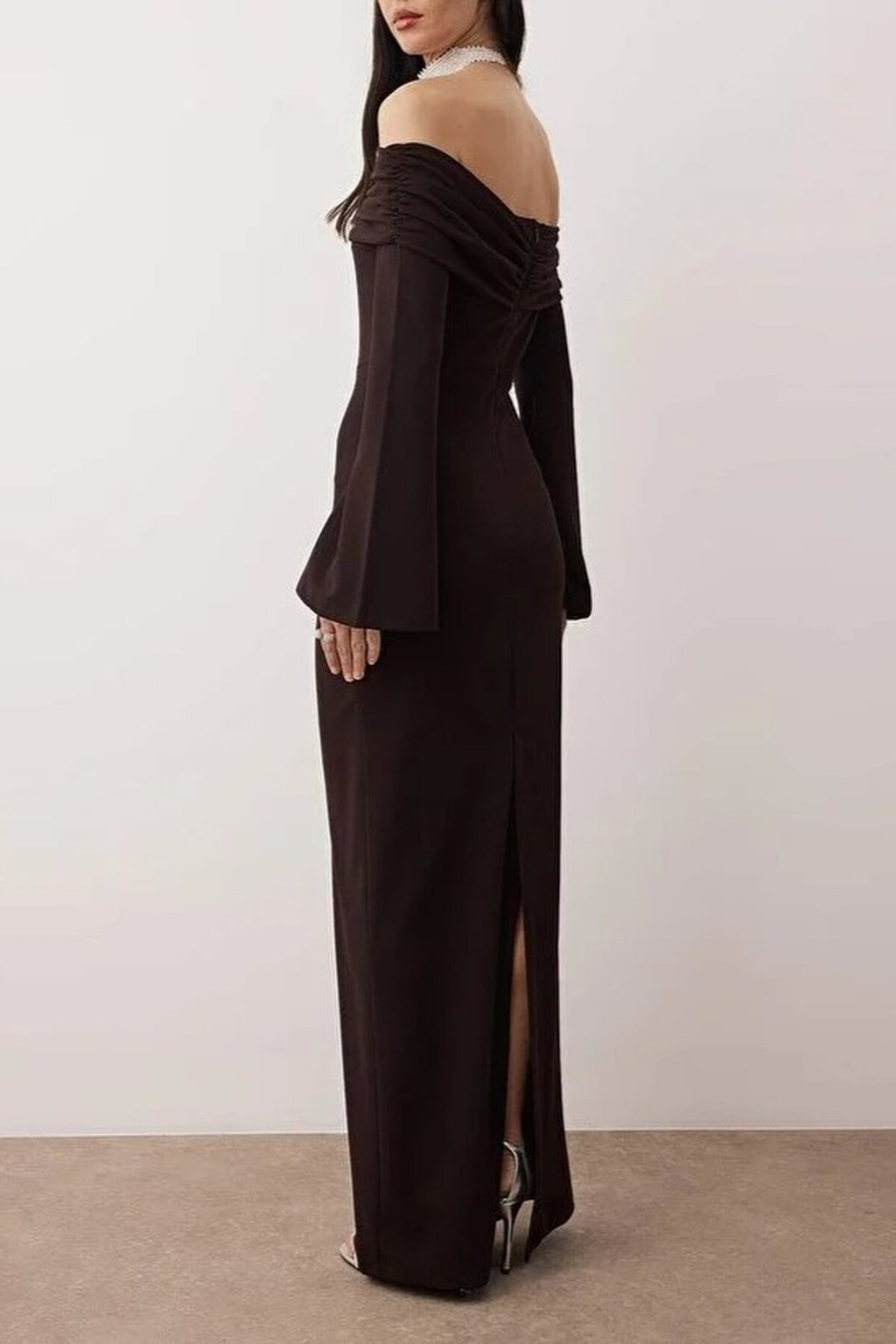 Carmen Collar Maxi Elegant Evening Dress