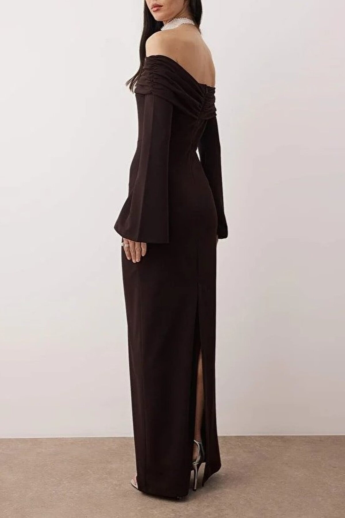 Carmen Collar Maxi Elegant Evening Dress