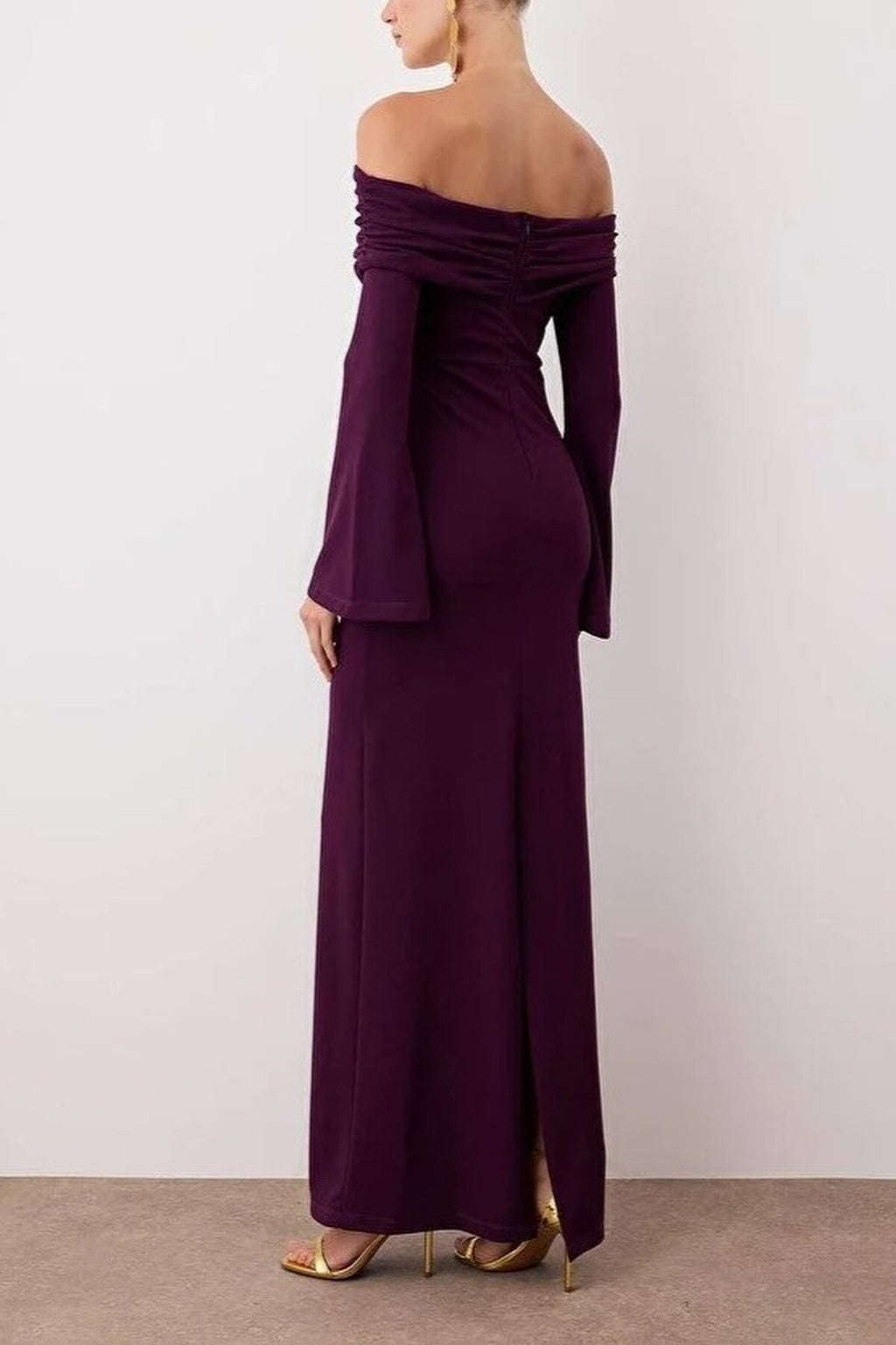 Carmen Collar Maxi Elegant Evening Dress