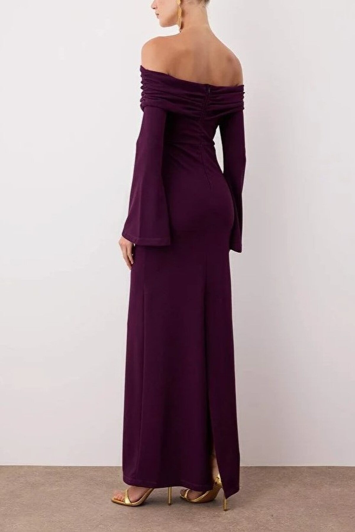 Carmen Collar Maxi Elegant Evening Dress