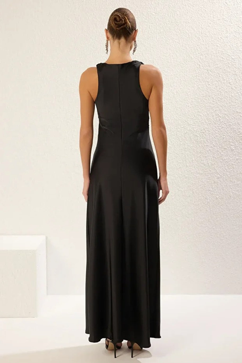 Satin Maxi Evening Dress