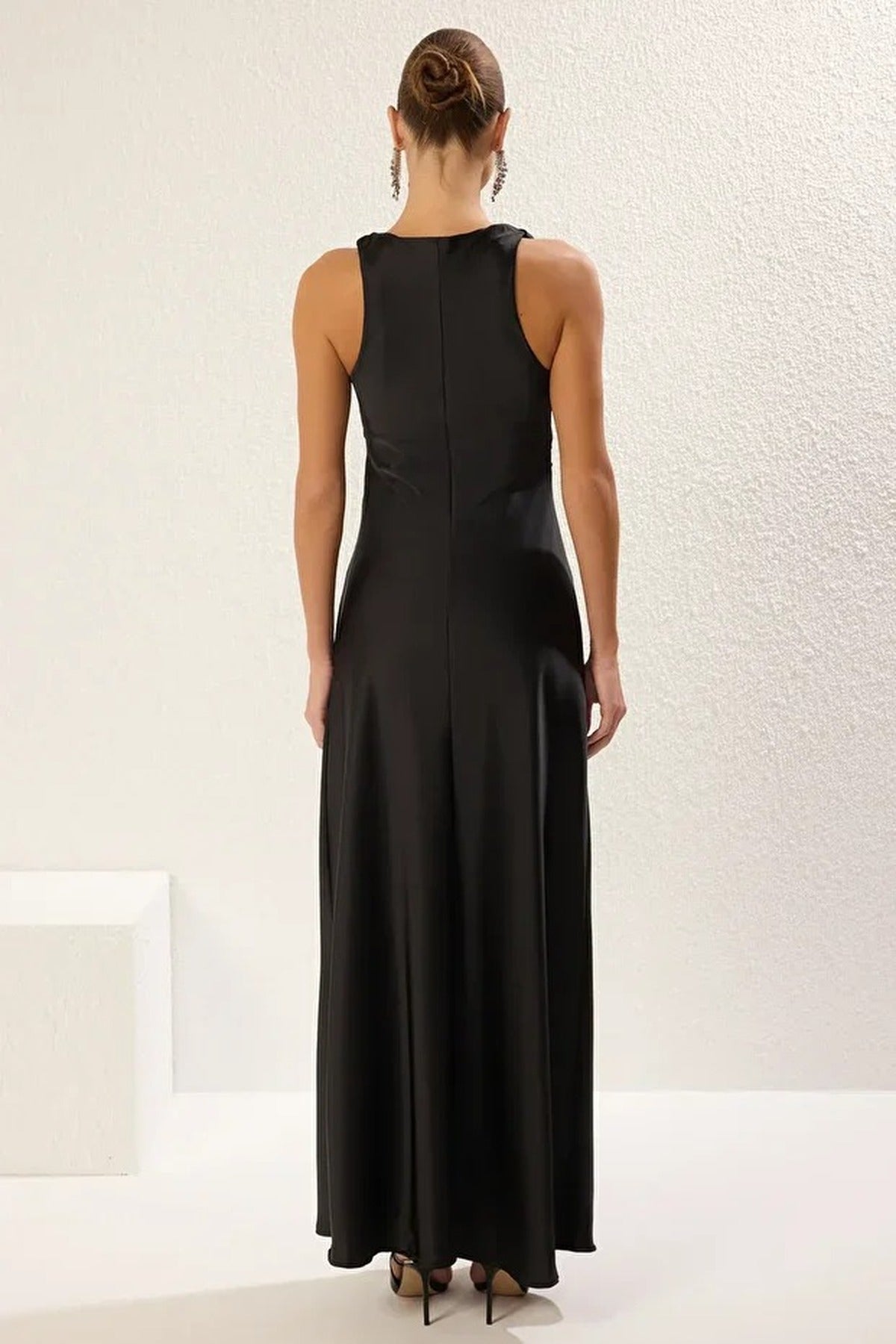 Satin Maxi Evening Dress