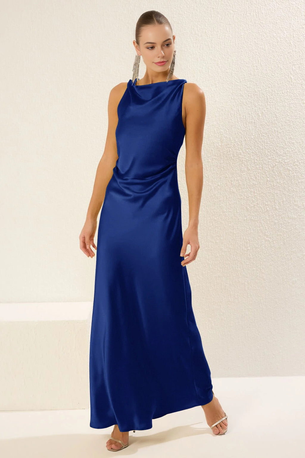 Satin Maxi Evening Dress