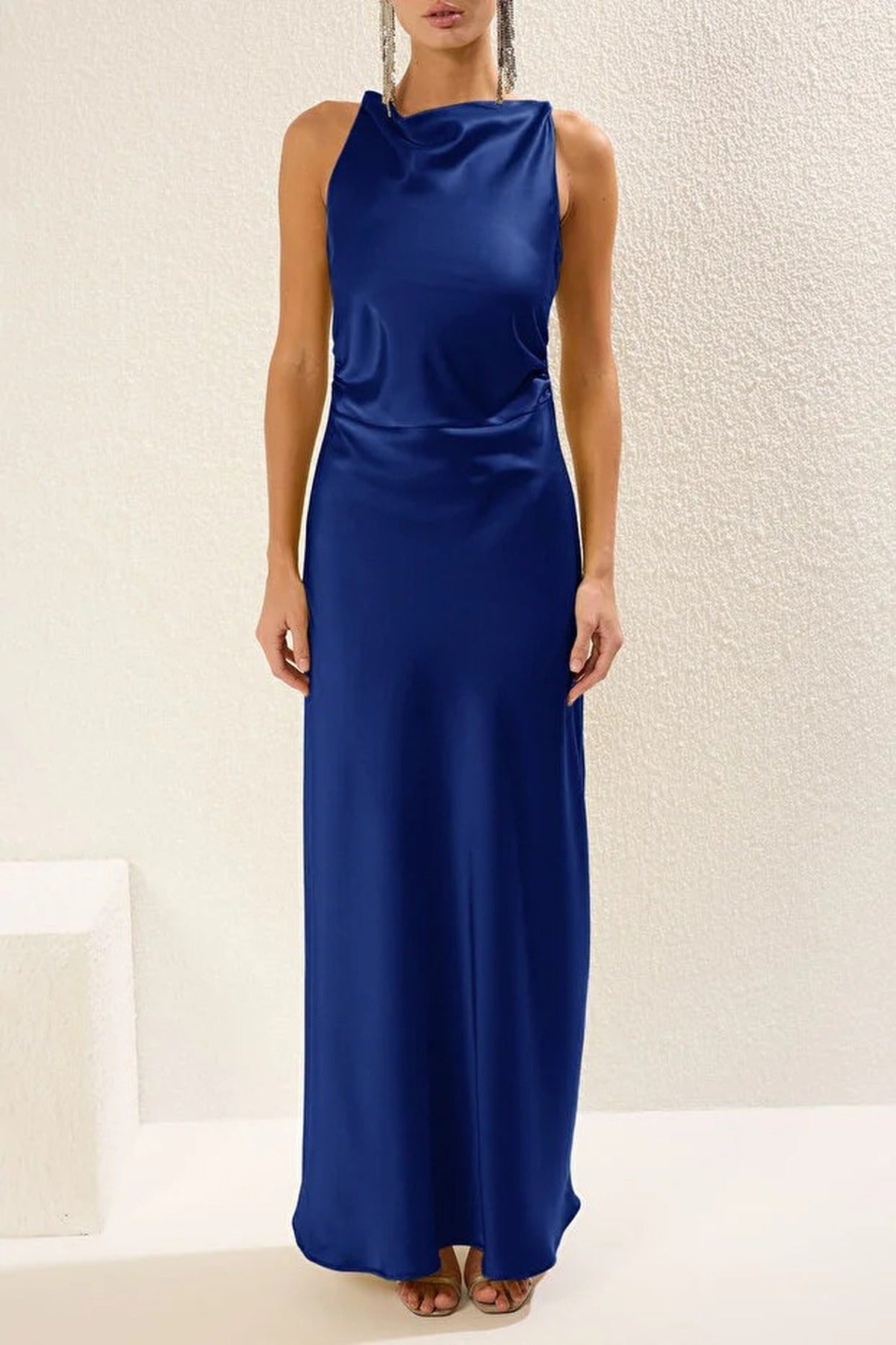 Satin Maxi Evening Dress
