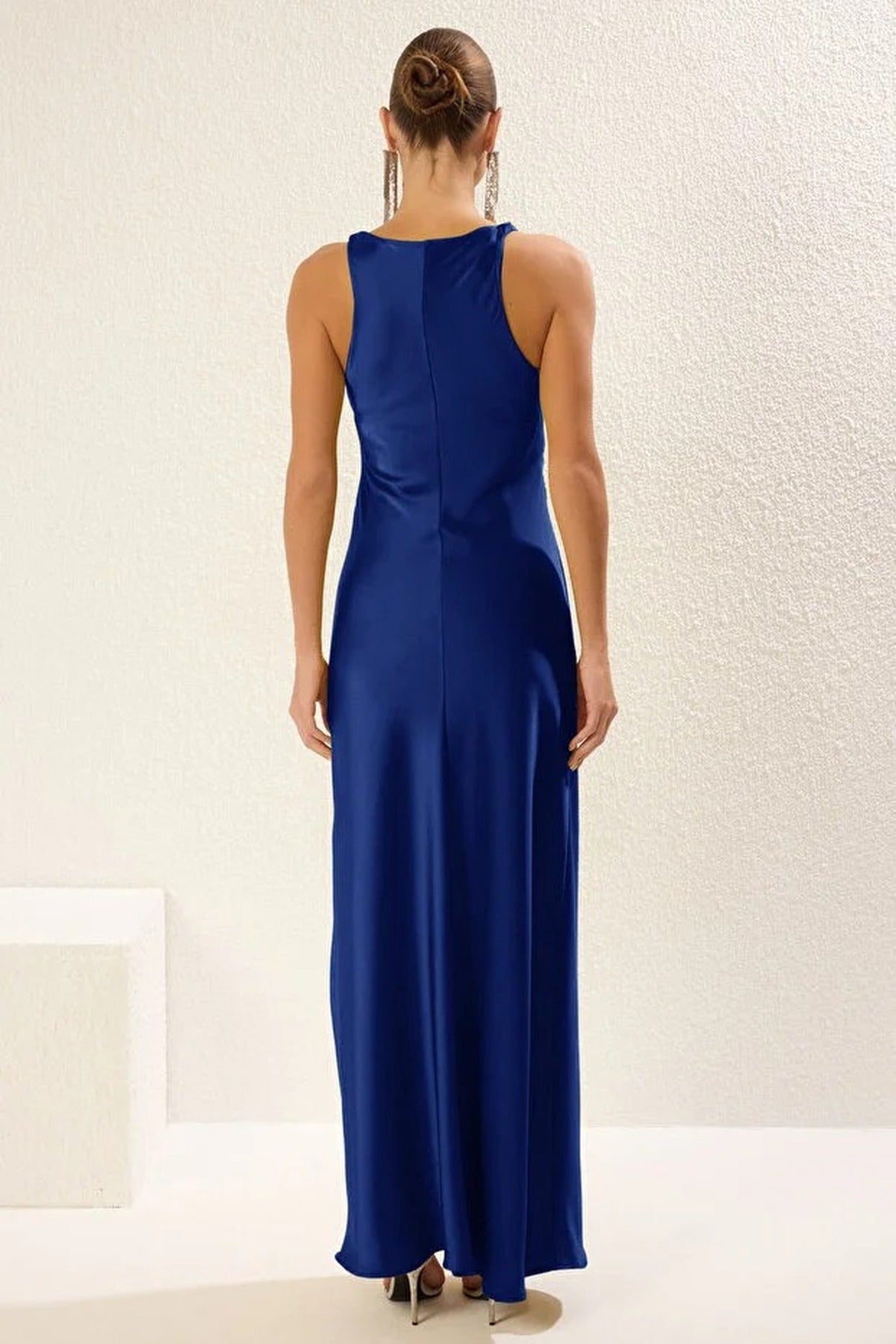 Satin Maxi Evening Dress