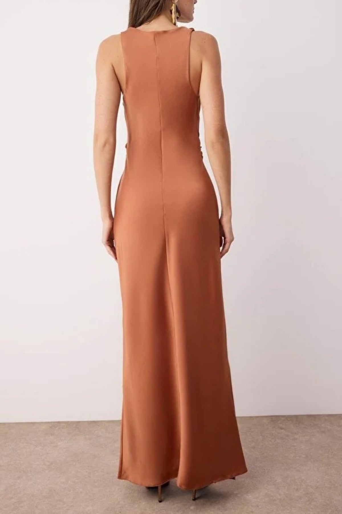 Satin Maxi Evening Dress