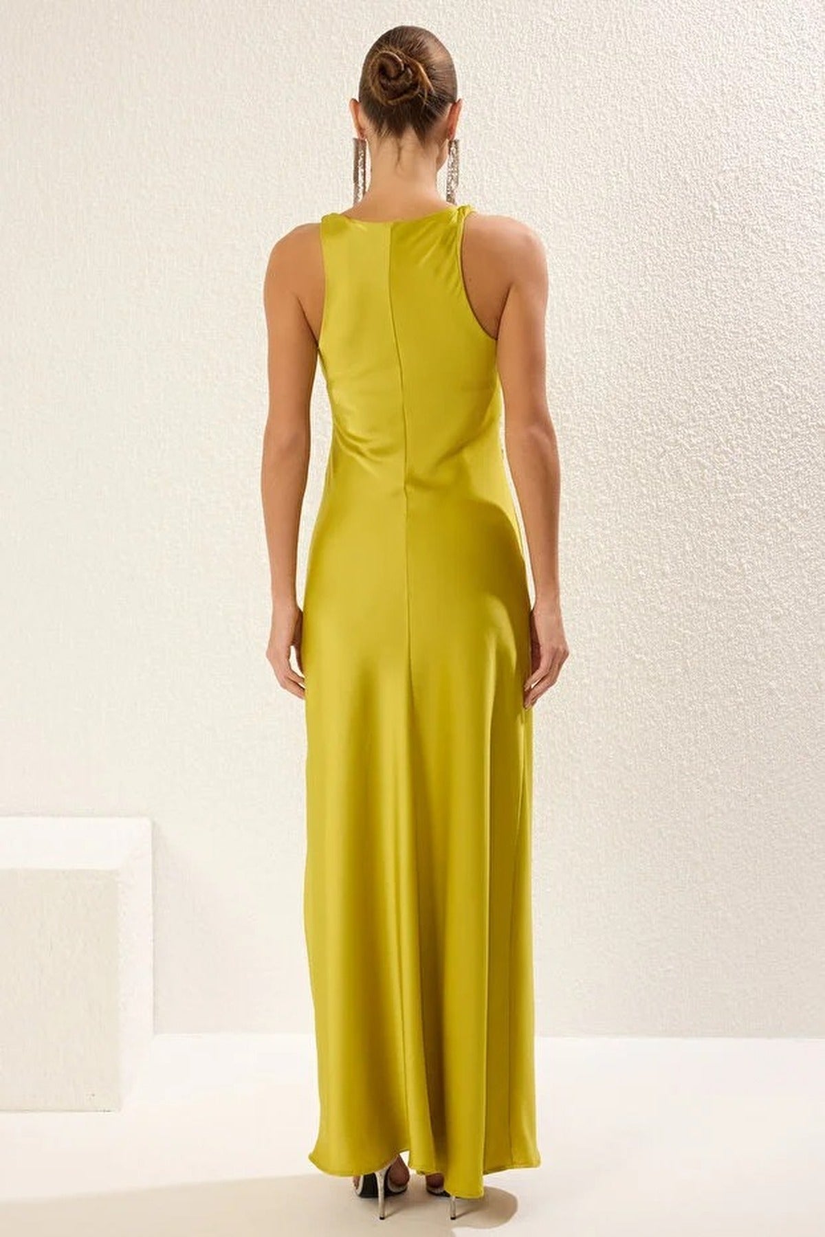 Satin Maxi Evening Dress