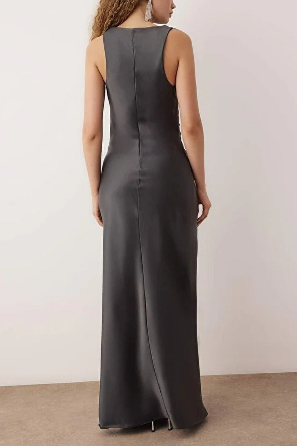 Satin Maxi Evening Dress