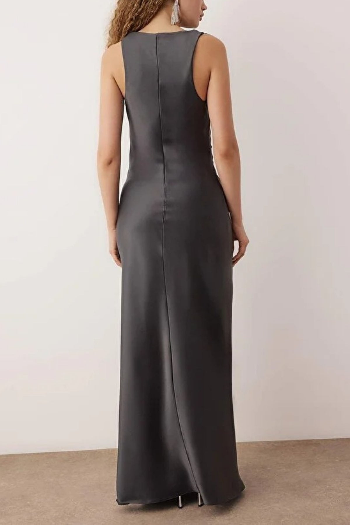 Satin Maxi Evening Dress