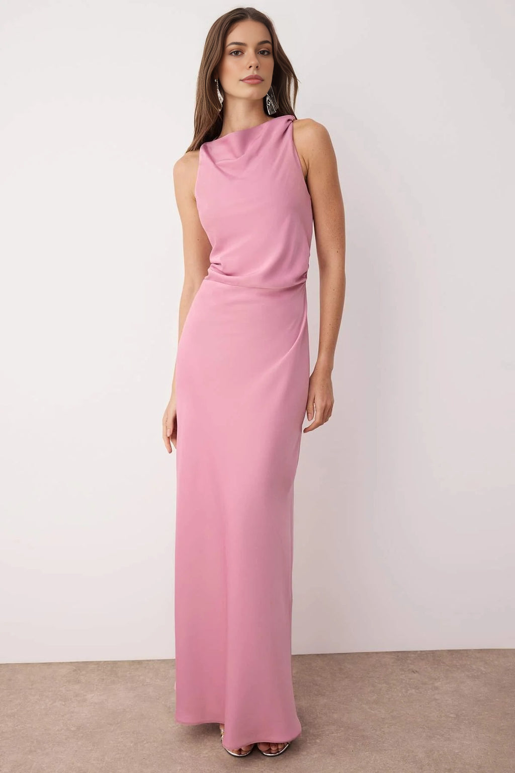 Satin Maxi Evening Dress