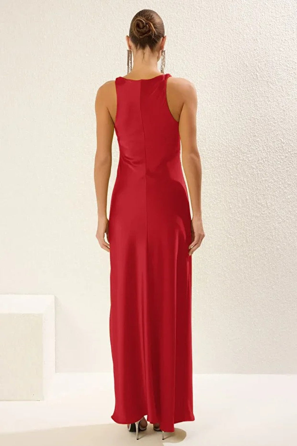 Satin Maxi Evening Dress