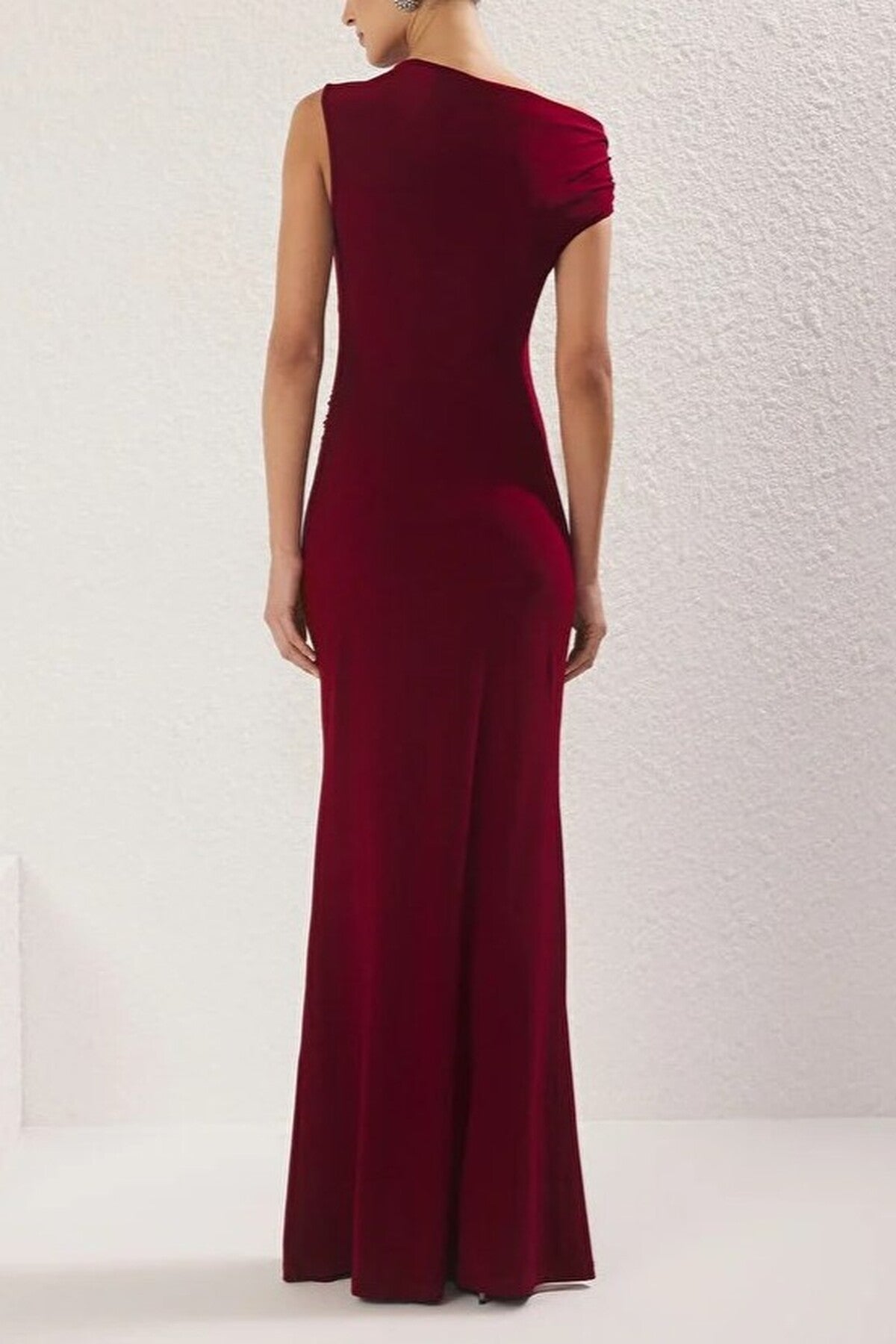 Maxi Elegant Evening Dress with Stone Accessory Detail