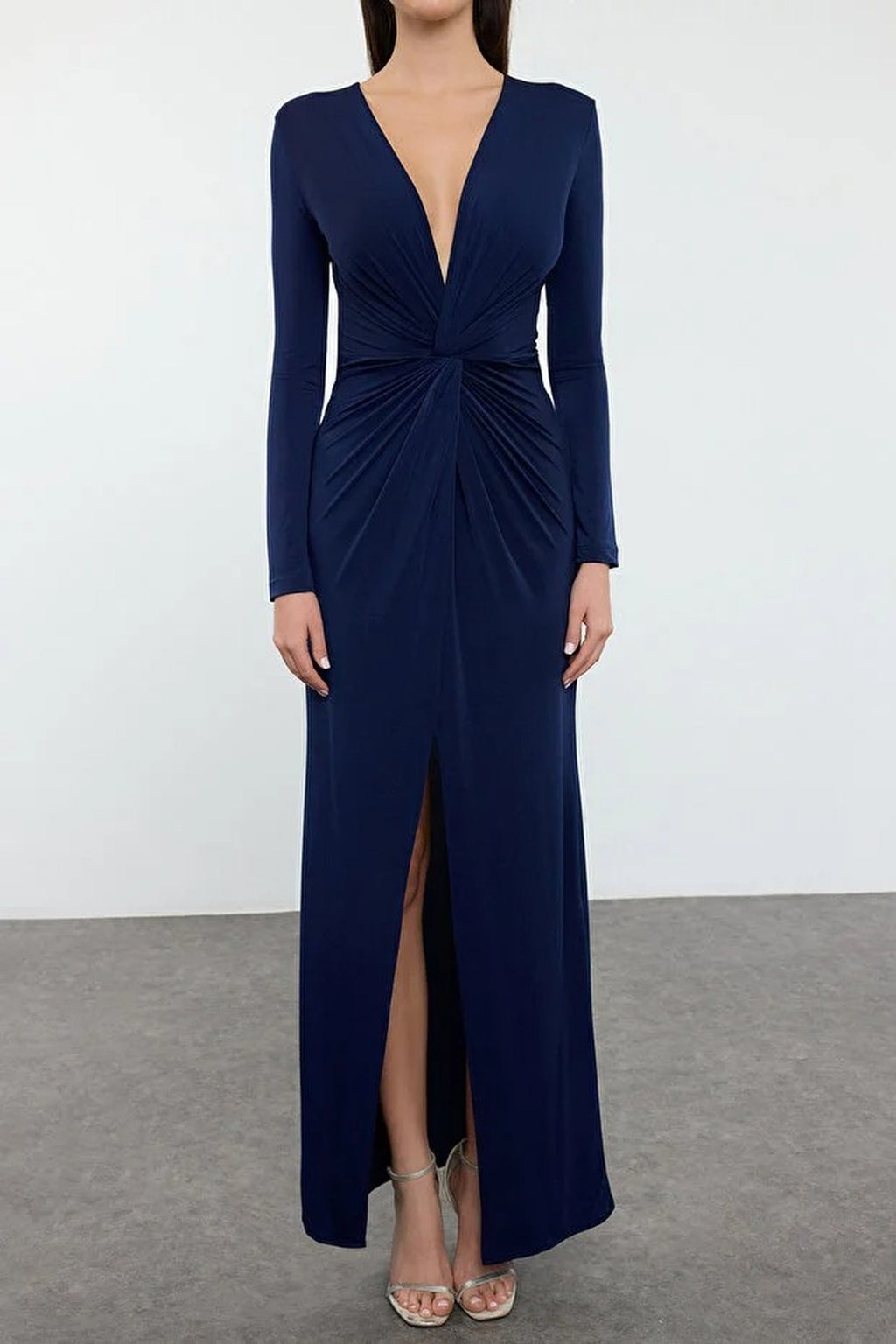 Double-Breasted Maxi Elegant Evening Dress