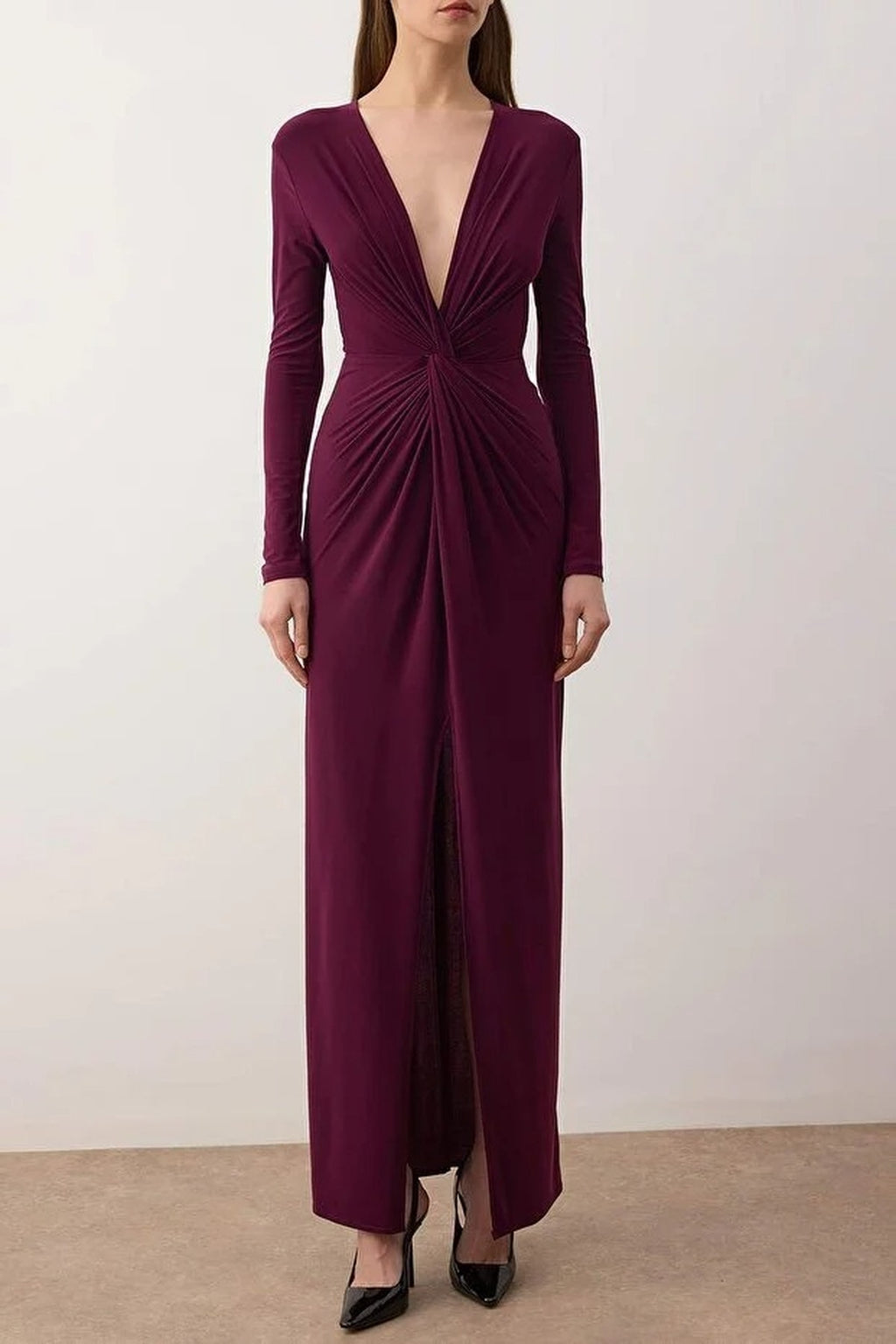 Double-Breasted Maxi Elegant Evening Dress