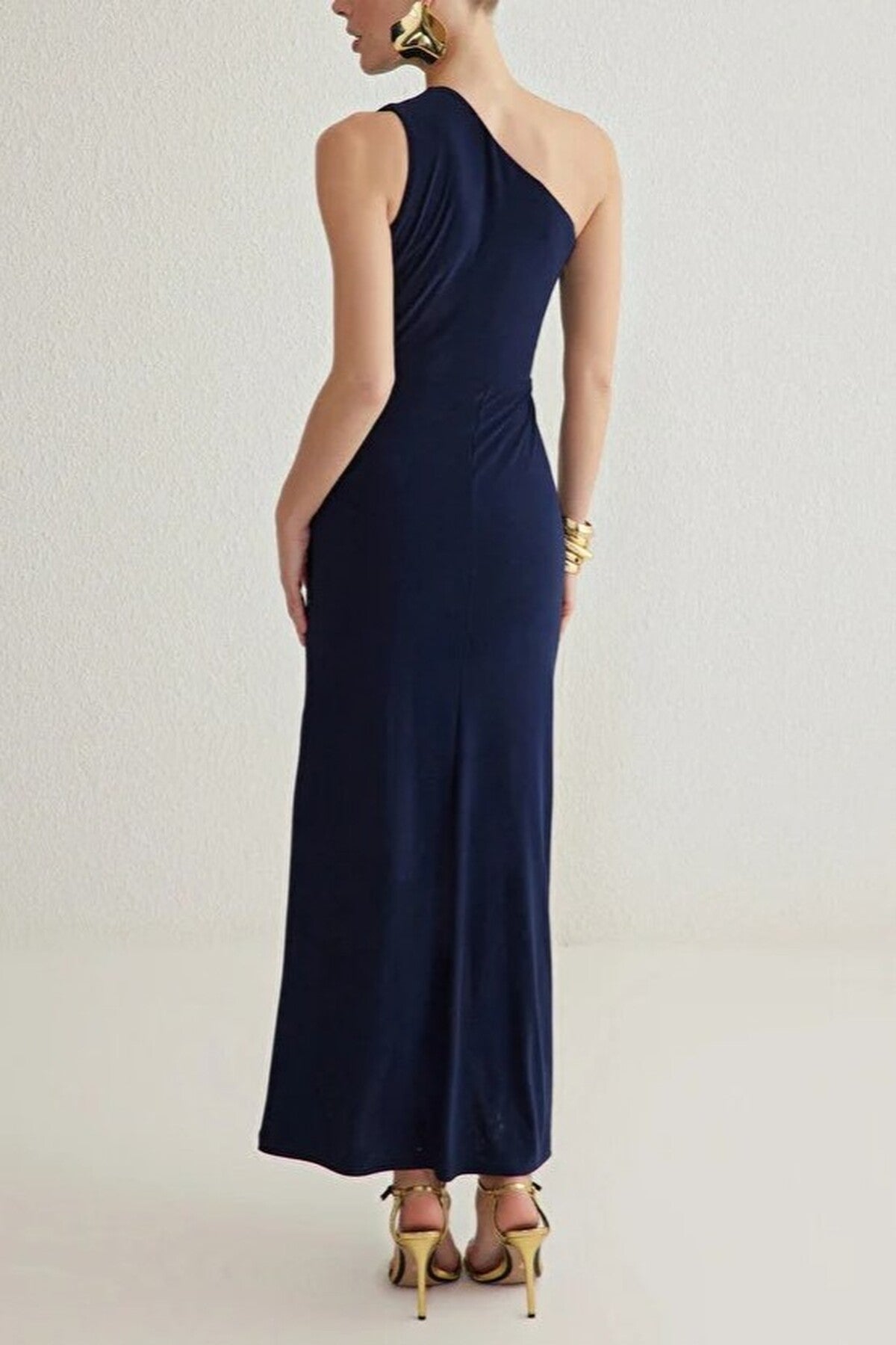 Maxi Evening Dress with Accessory Detail