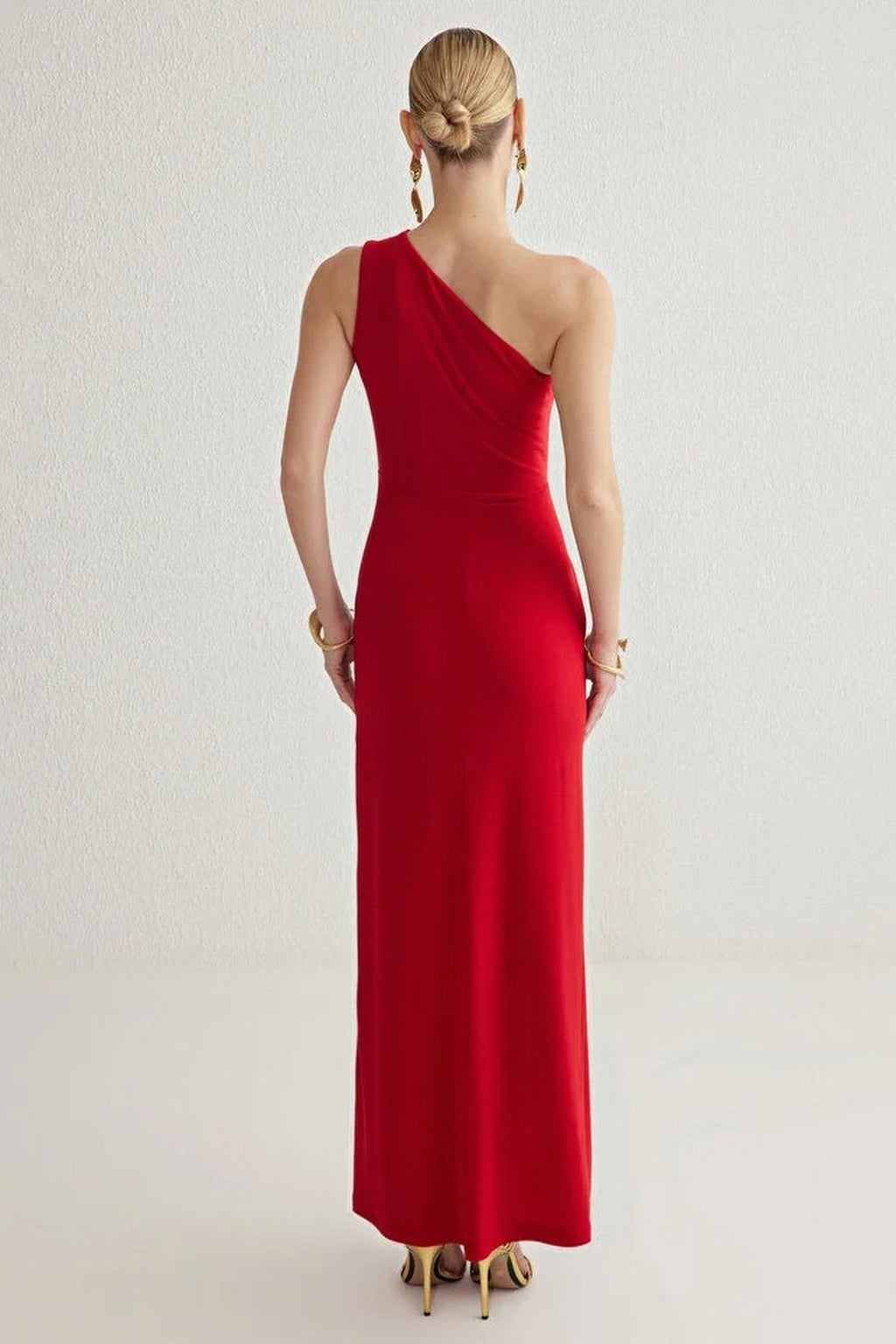 Maxi Evening Dress with Accessory Detail