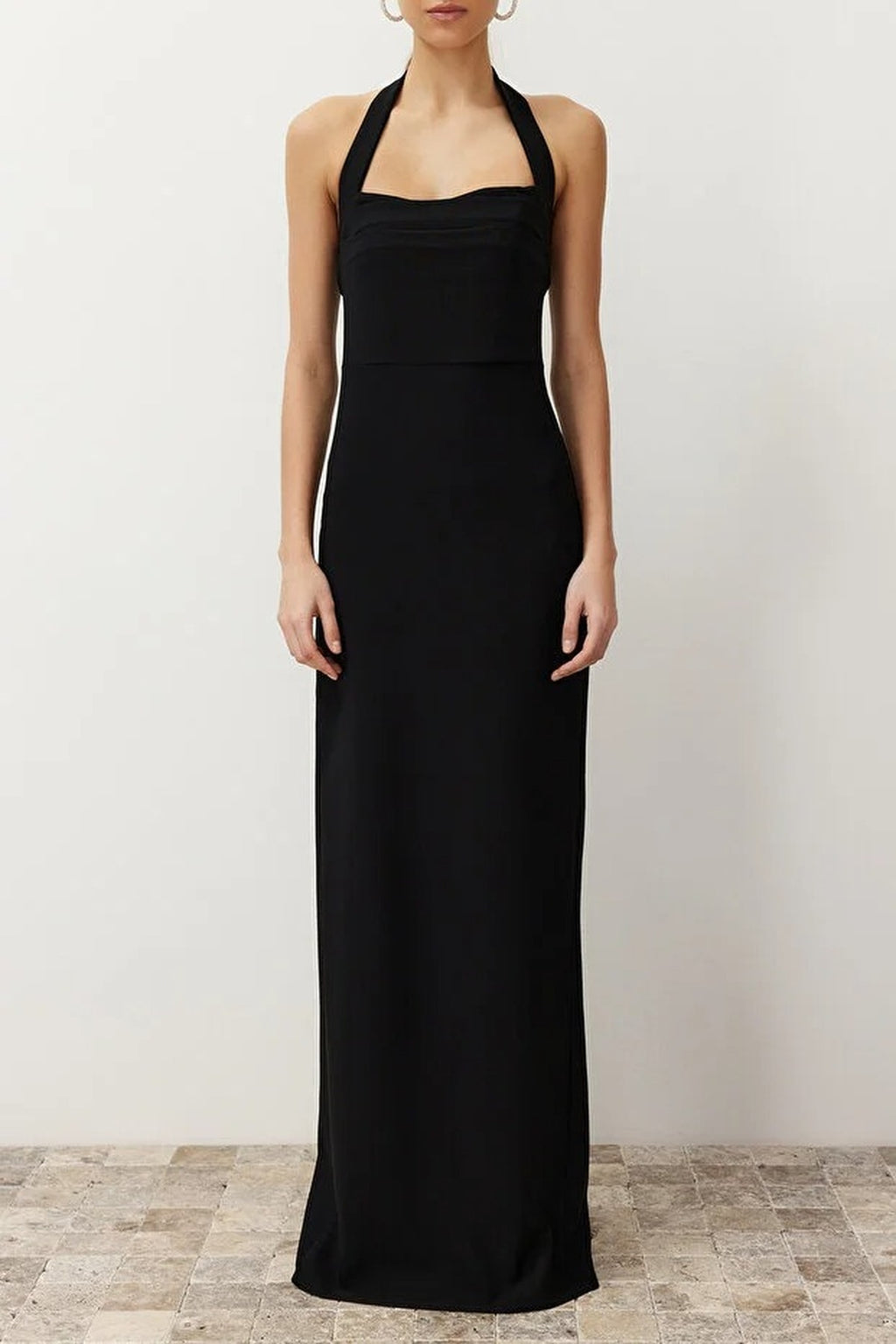 Cowl Neck Maxi Elegant Evening Dress