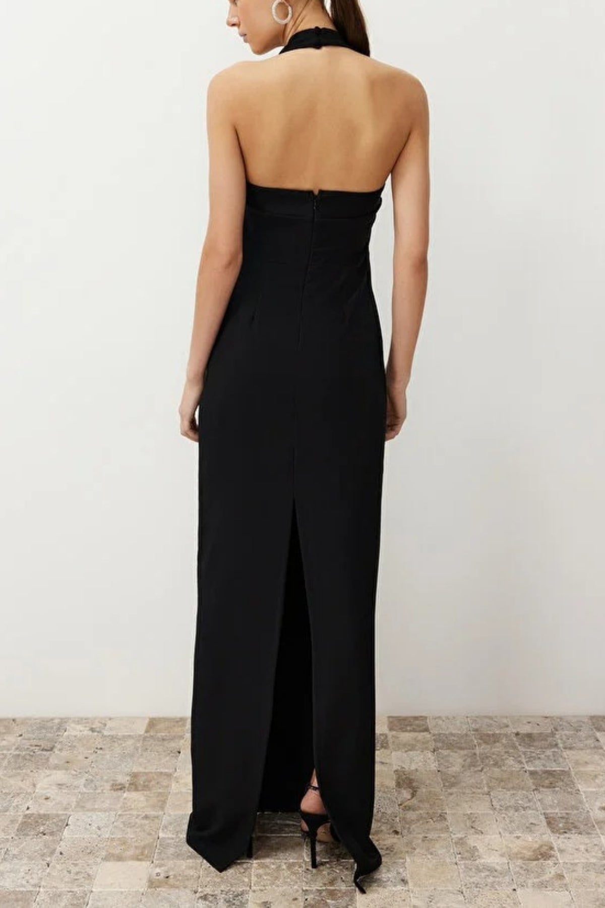 Cowl Neck Maxi Elegant Evening Dress