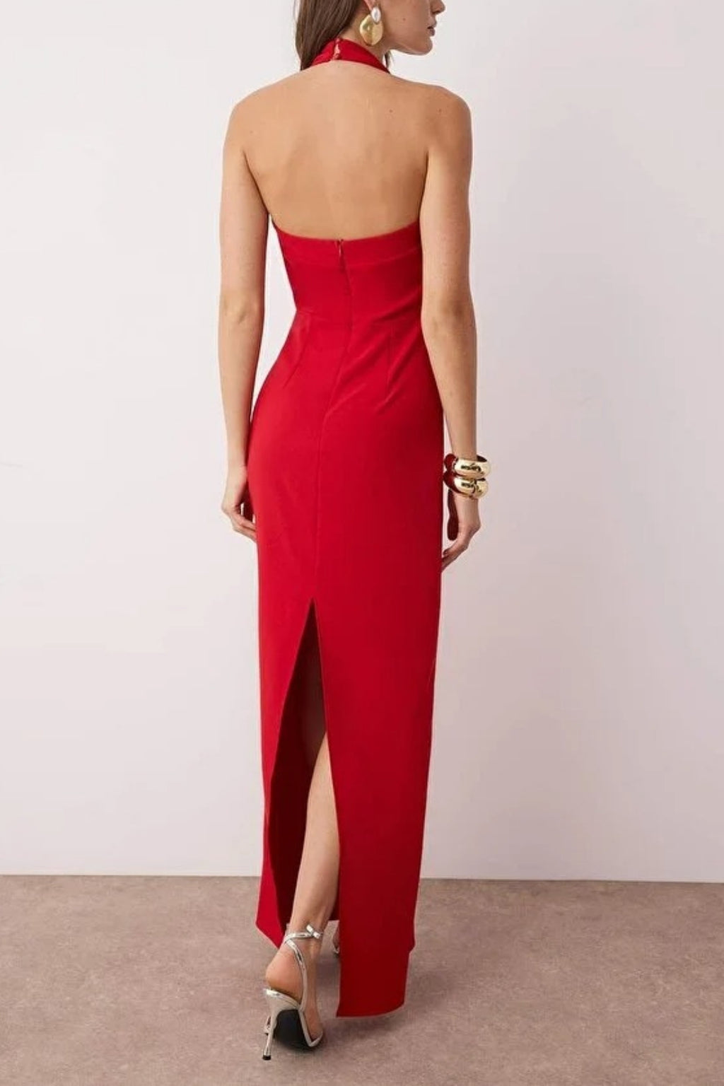 Cowl Neck Maxi Elegant Evening Dress