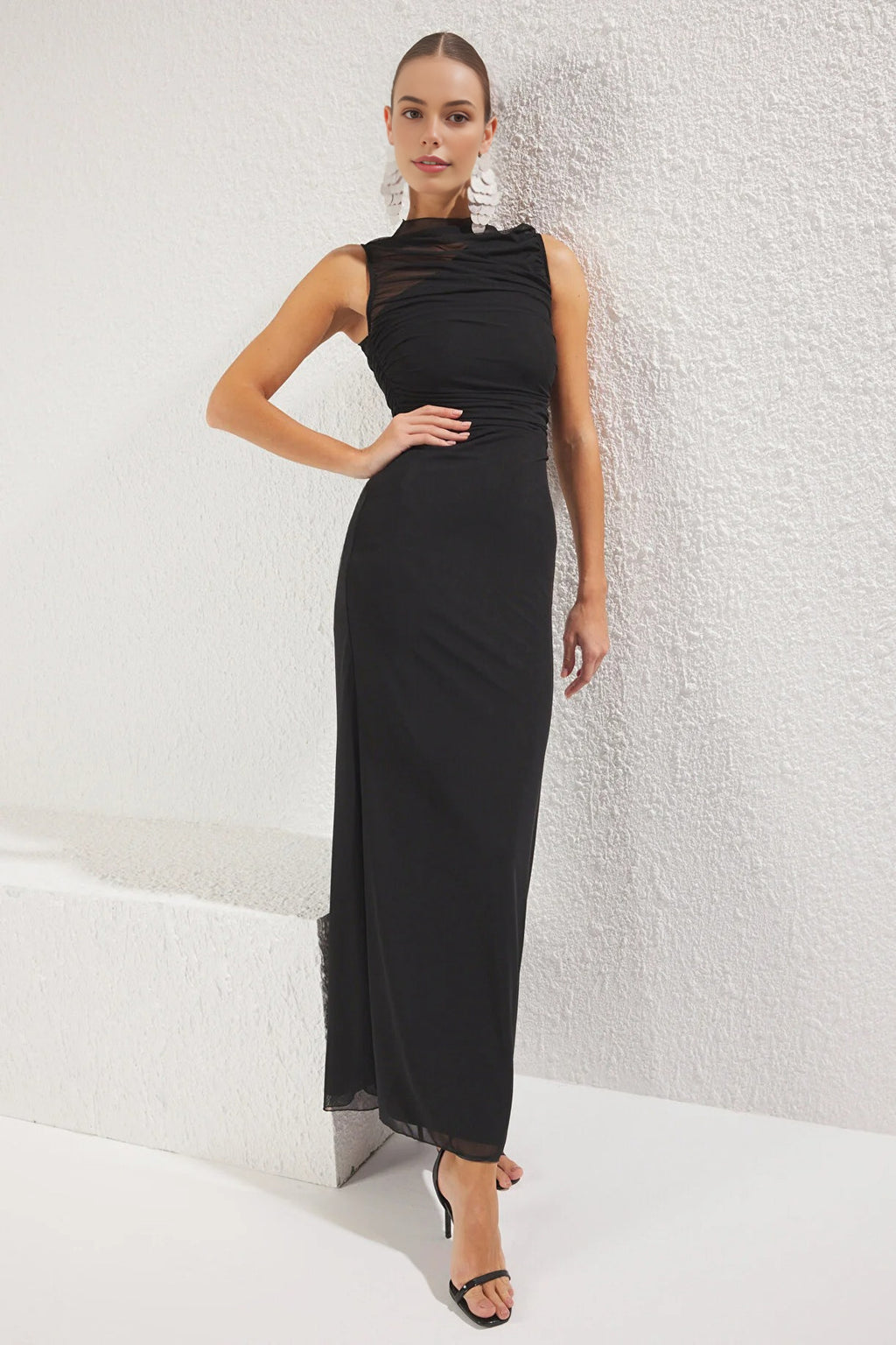 Tulle Knit Evening Dress