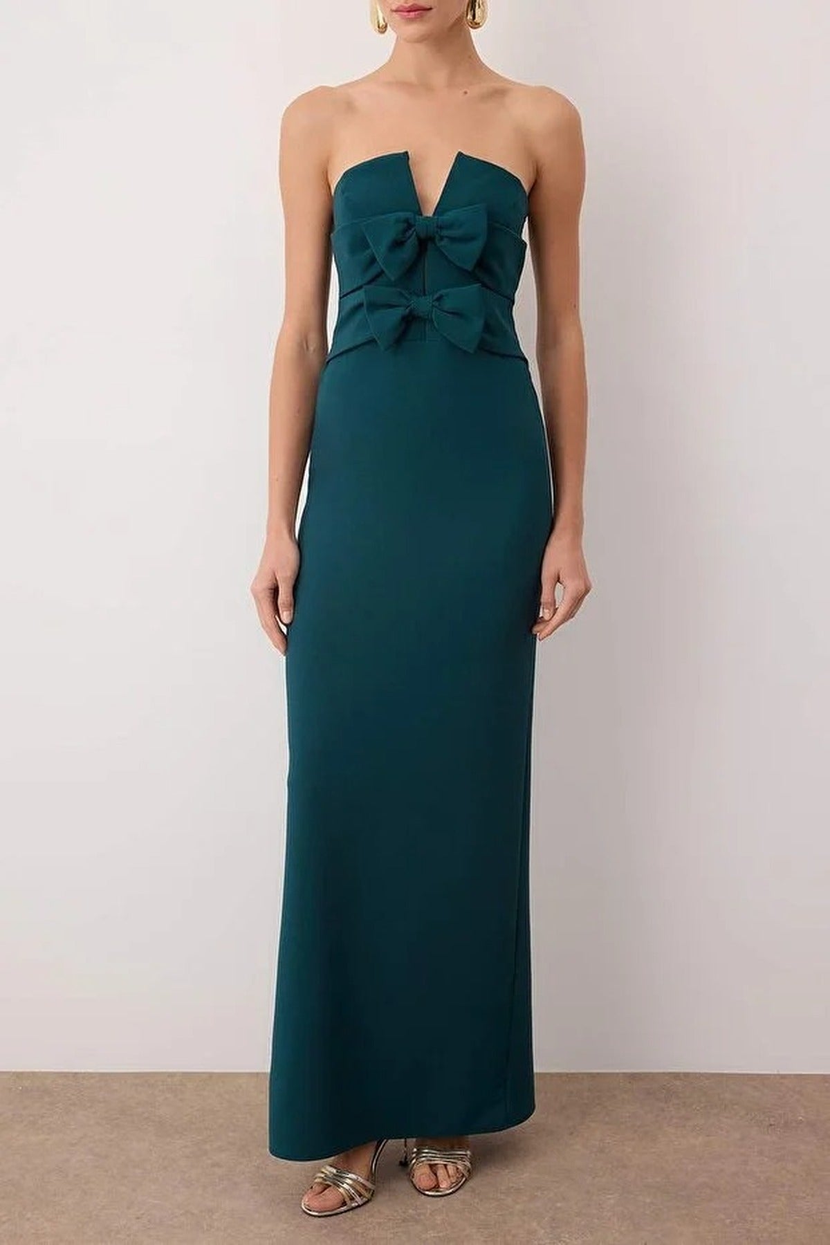 Elegant Evening Dress with Bow Detail