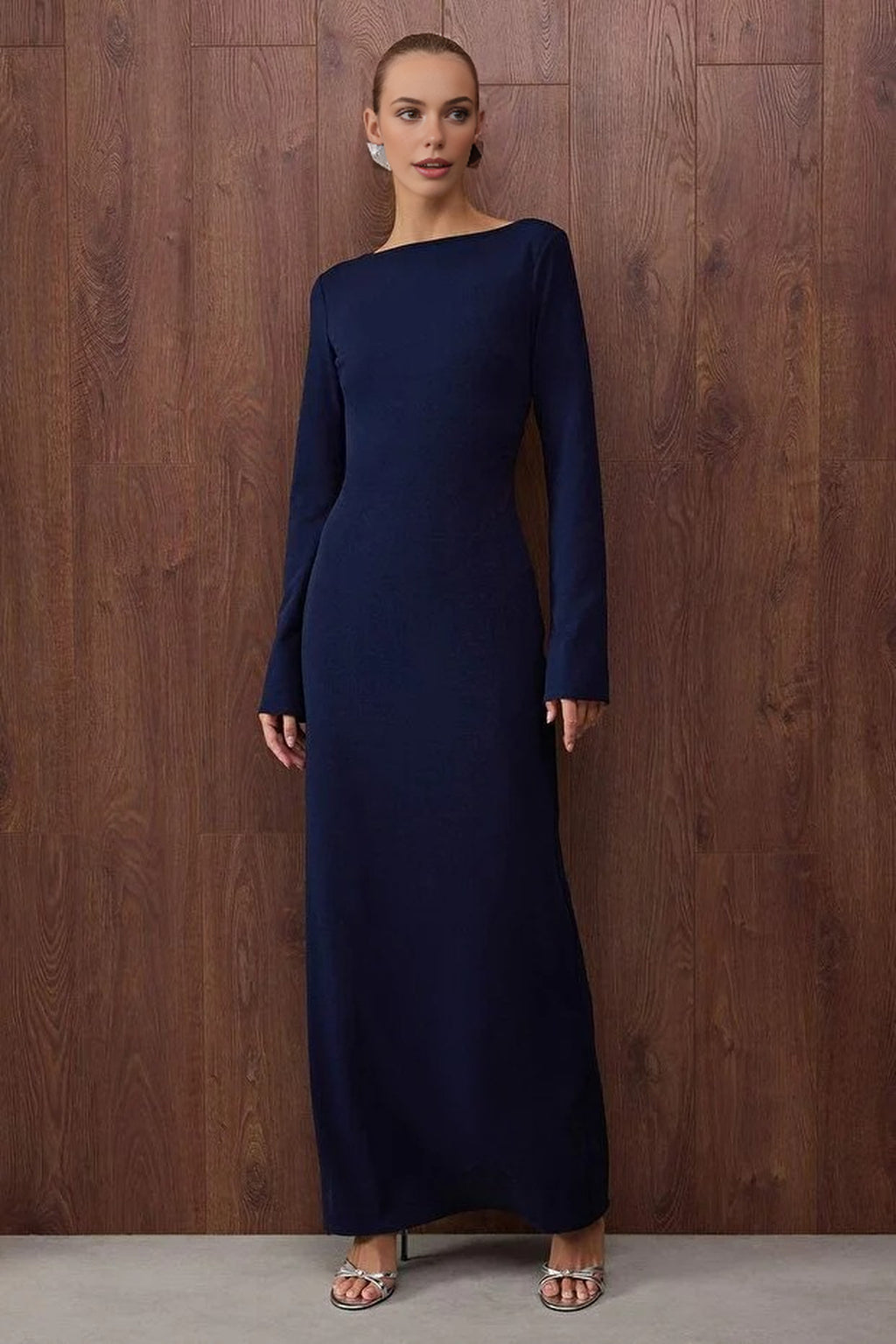 Maxi Evening Dress with Back Detail