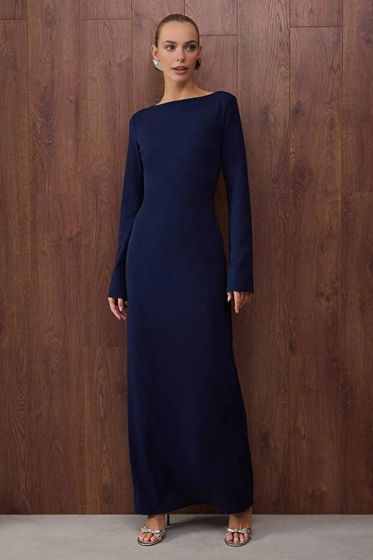 Maxi Evening Dress with Back Detail