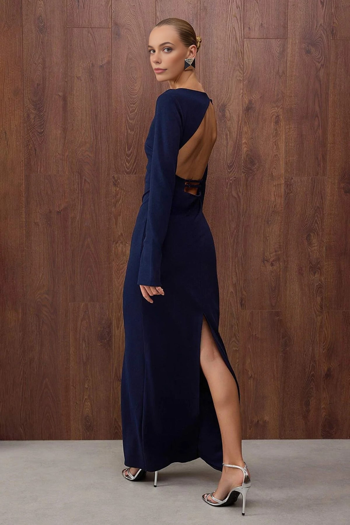 Maxi Evening Dress with Back Detail