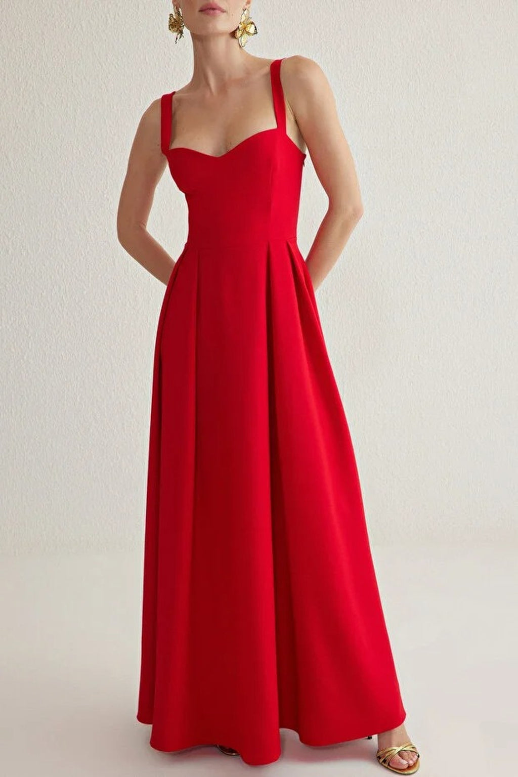 A-Line Long Elegant Evening Dress with Back Bow Detail