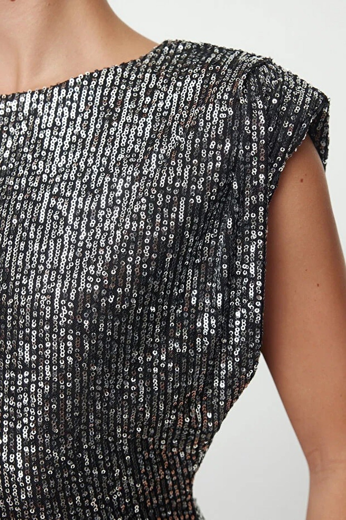 Glittery Sequin Short Evening Dress