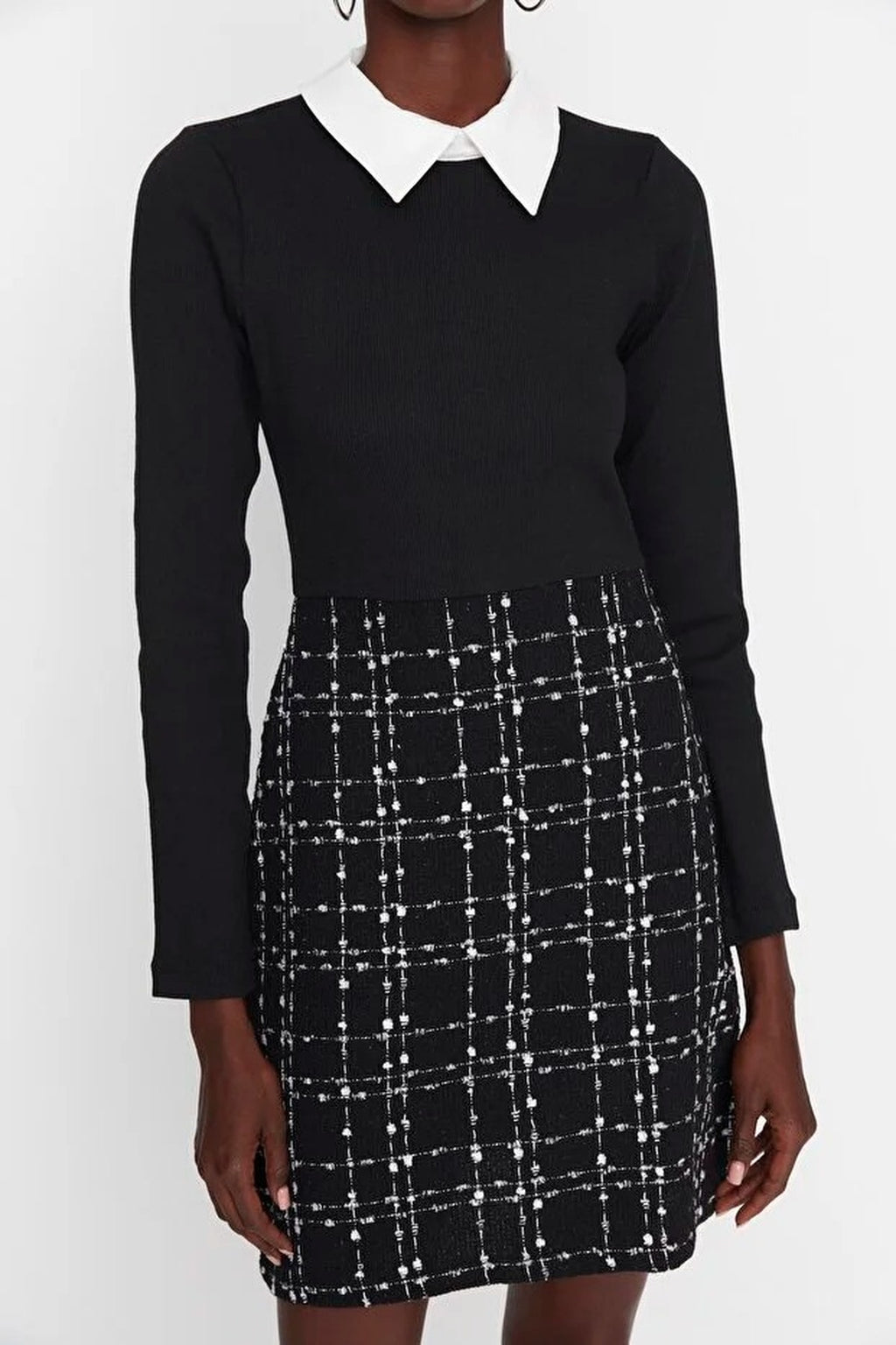 Tweed Argyle Woven Dress