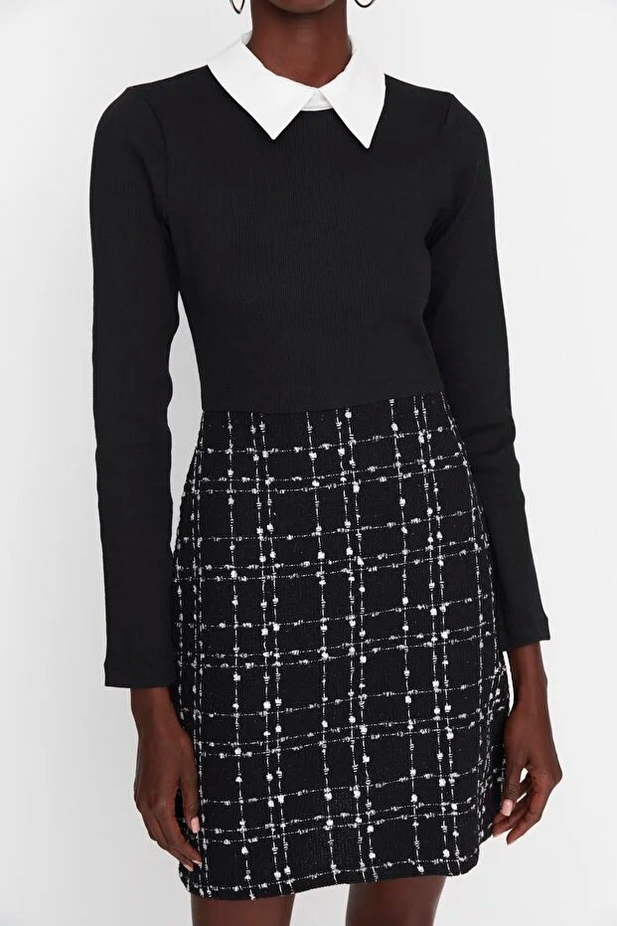 Tweed Argyle Woven Dress