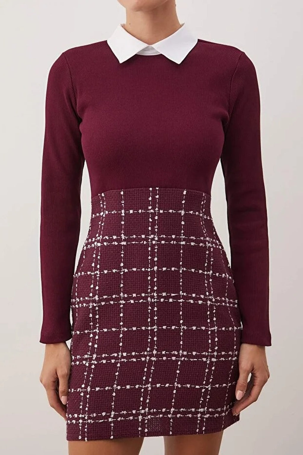 Tweed Argyle Woven Dress