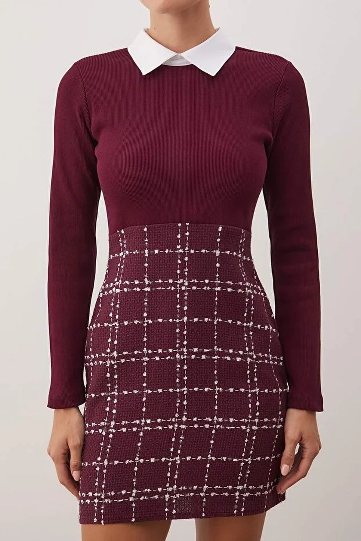 Tweed Argyle Woven Dress