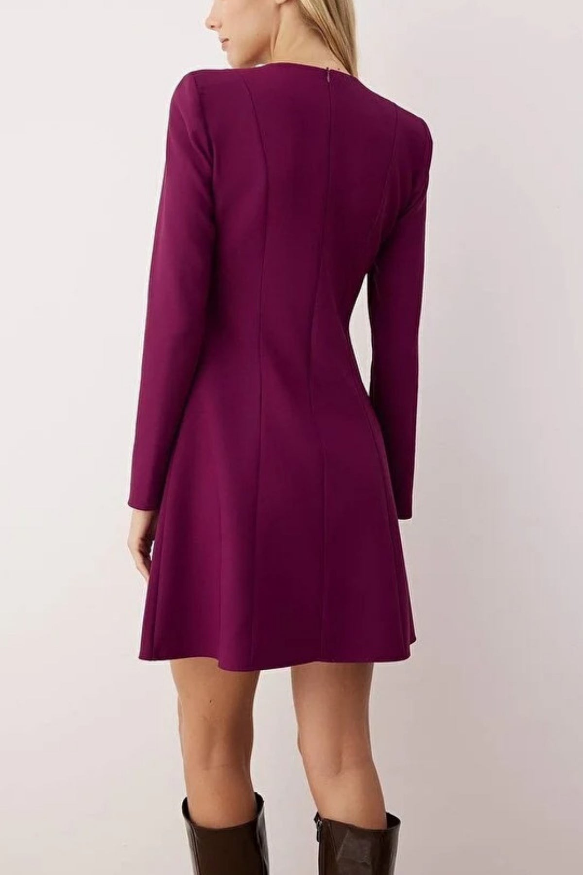 Mini Woven Dress with Flounce Skirt