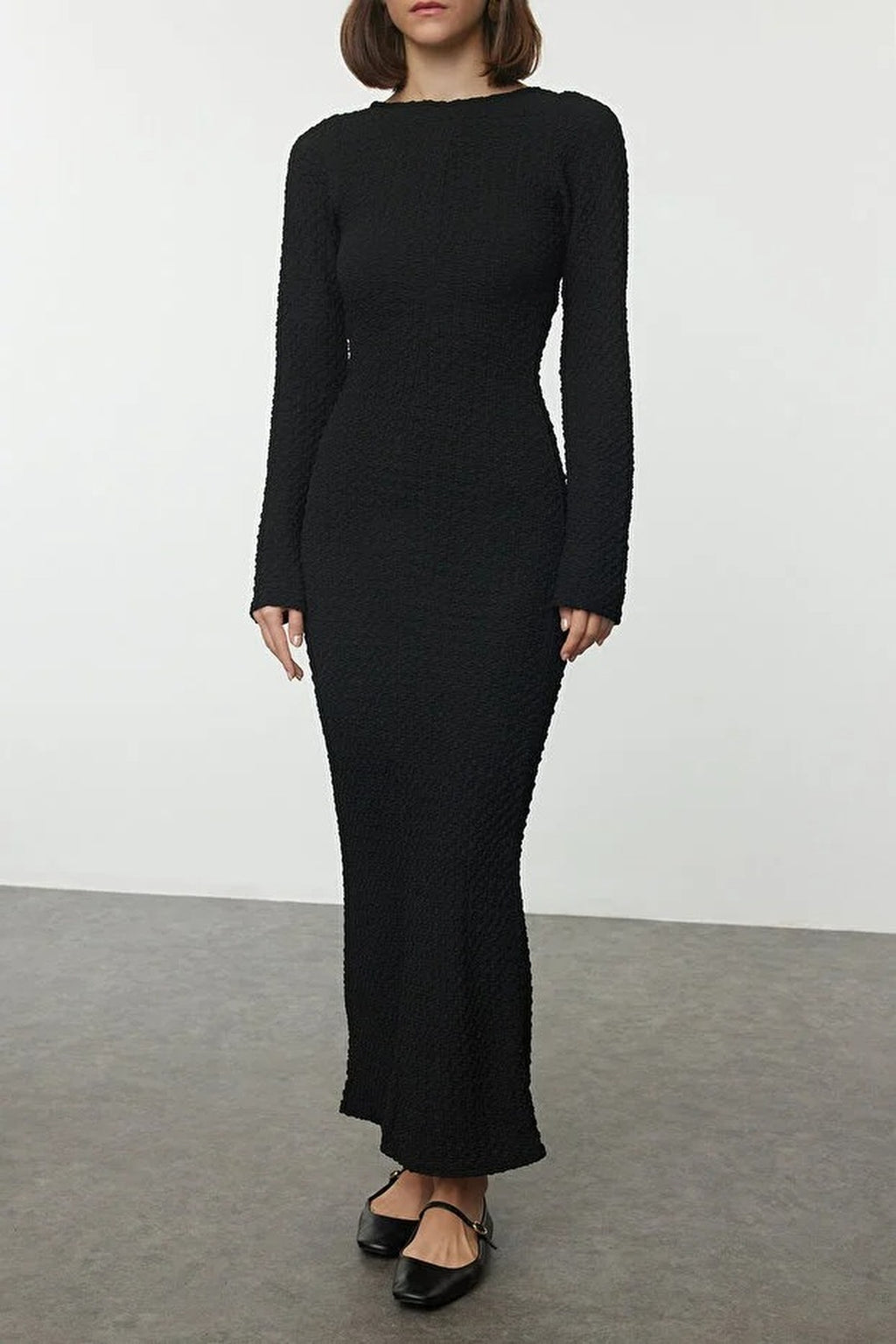 Textured Maxi Knit Dress