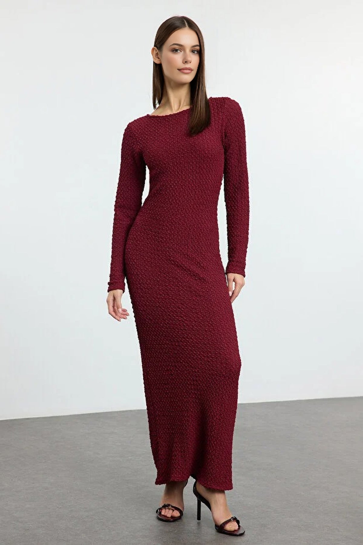 Textured Maxi Knit Dress