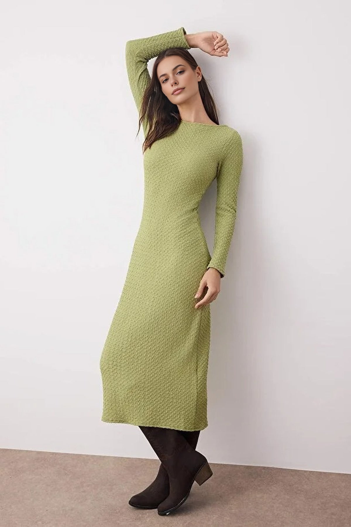 Textured Maxi Knit Dress