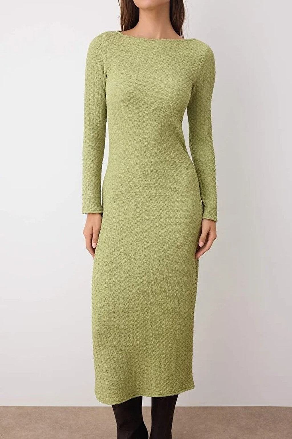 Textured Maxi Knit Dress