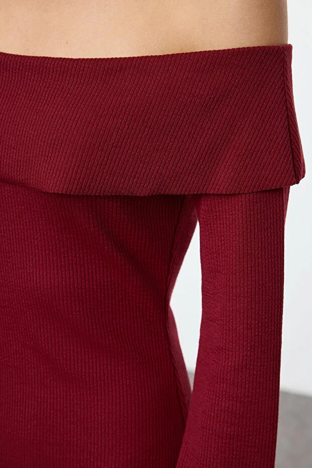 Carmen Collar Soft Textured Midi Knit Pencil Dress