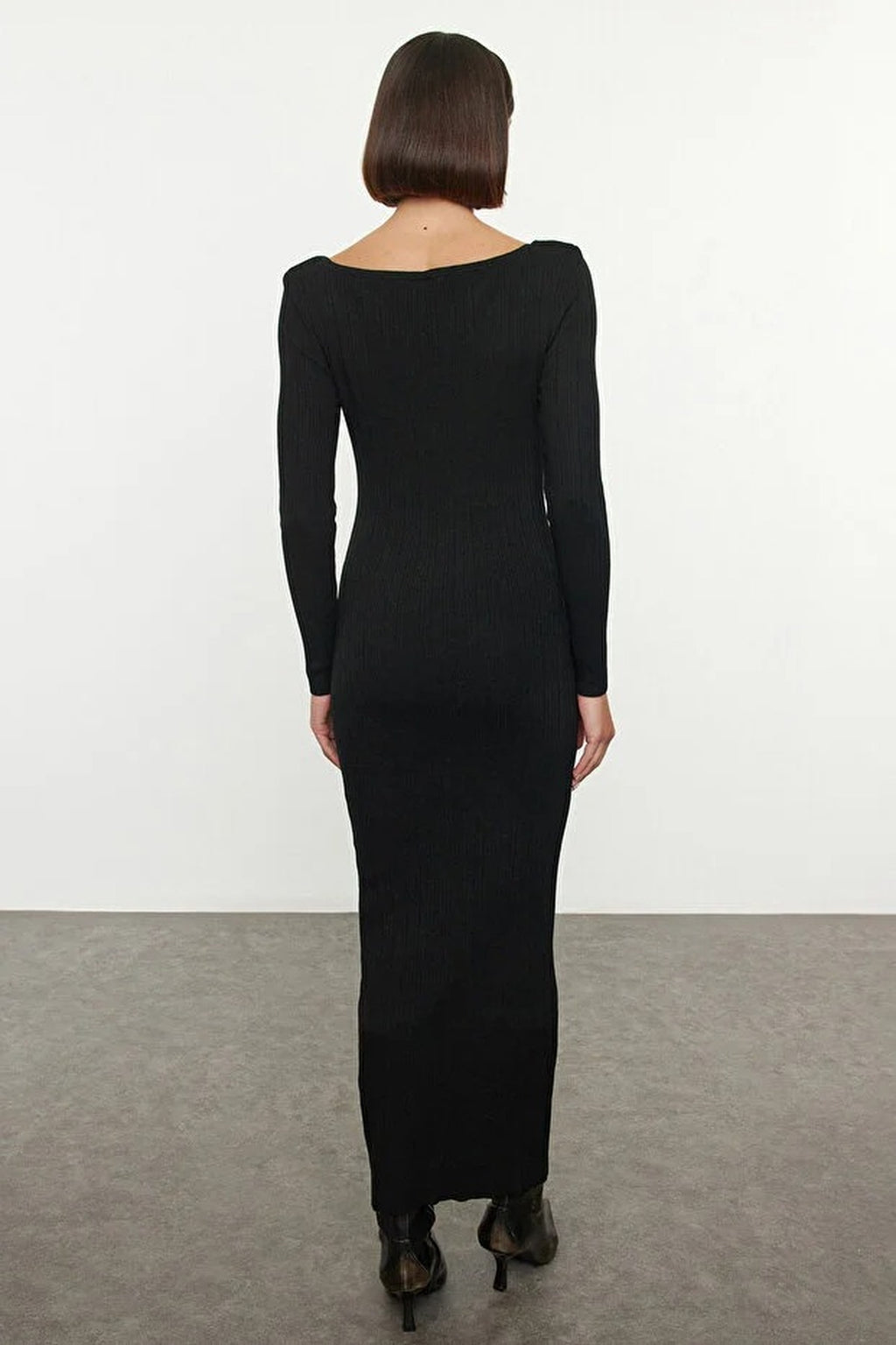 Mercerized Look Maxi Knit Long Dress